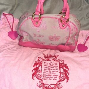 Vintage Juicy Couture Pink and Cream Satchel